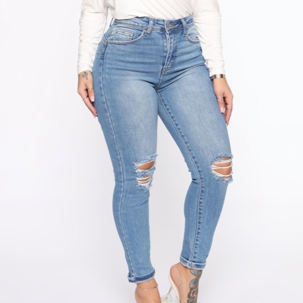 Fashion Nova Distressed Skinny Jeans